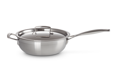 Såskastrull m/Non-Stick beläggning, lock och hjälphandtag 3-ply rostfritt stål