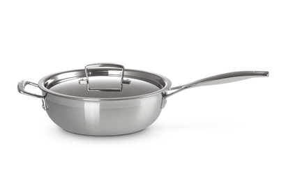 Såskastrull m/Non-Stick beläggning, lock och hjälphandtag 3-ply rostfritt stål