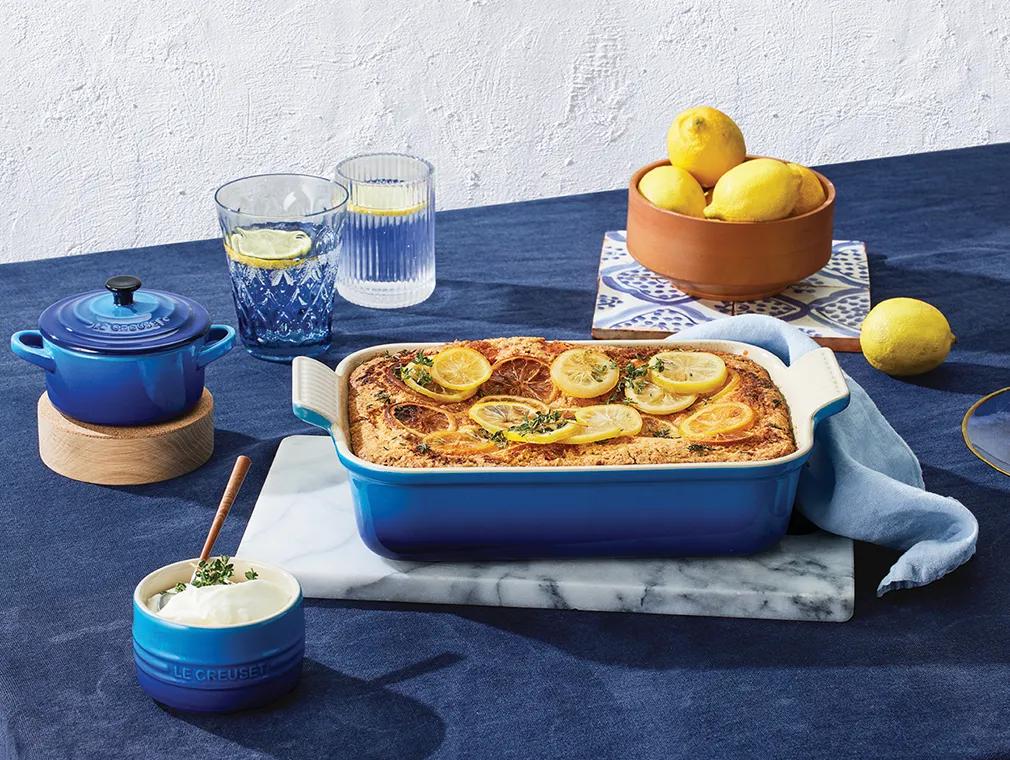 Polenta med citron och timjan och olivoljekaka