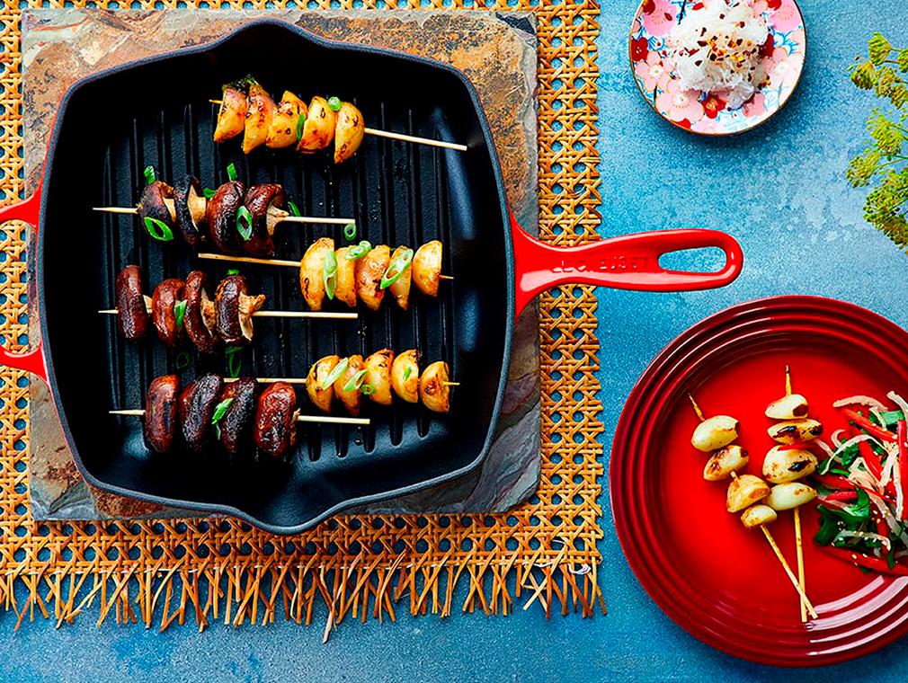 Japanska grillspett med grönsaker