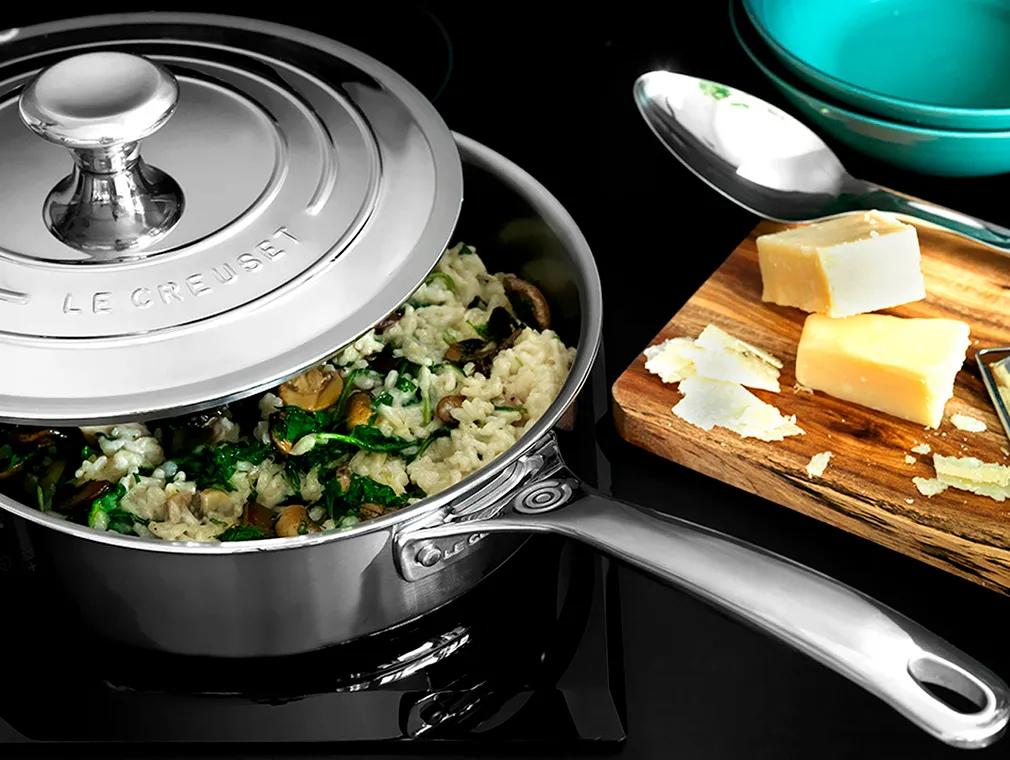 Risotto med svamp och färsk spenat