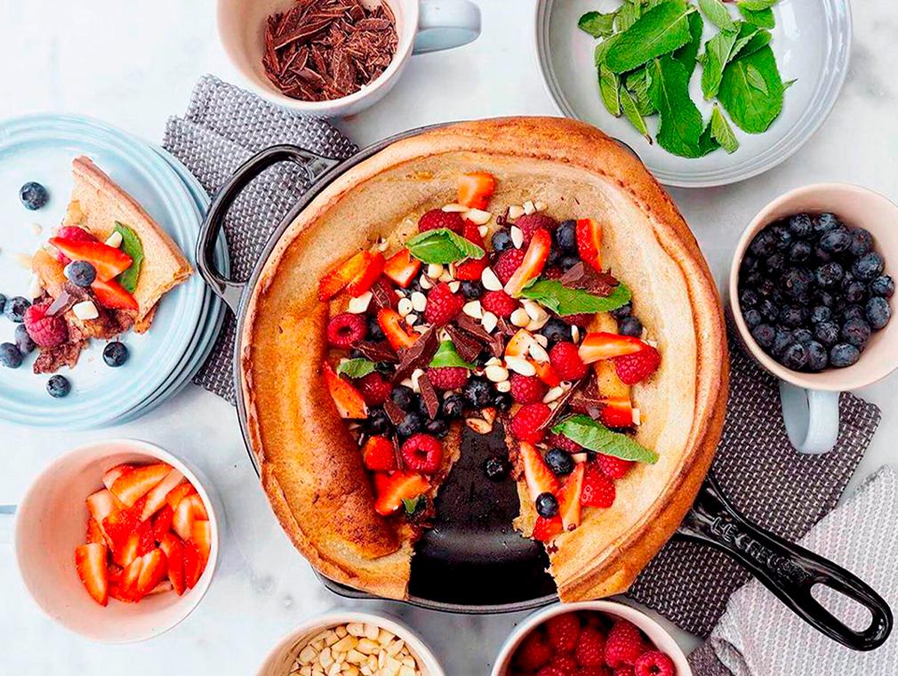 ”Dutch baby pancake” (ugnsbakad pannkaka)