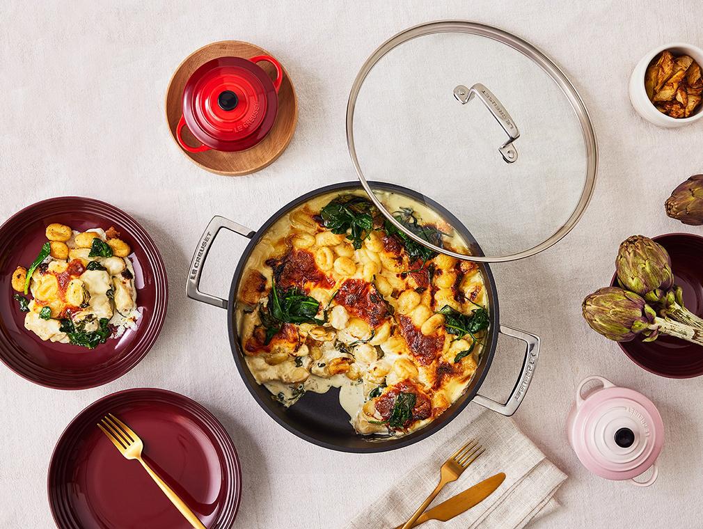Gnocchi med bakad kronärtskocka och spenat