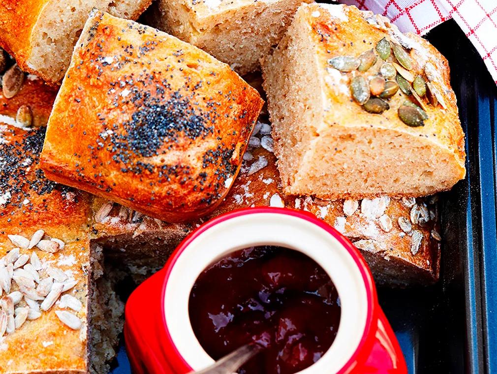 Frukostbullar med olika topping