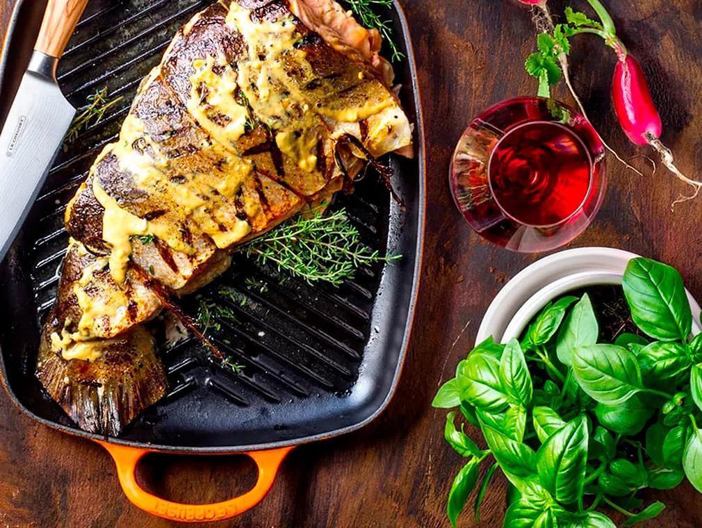 Grillad senapslax med potatissallad
