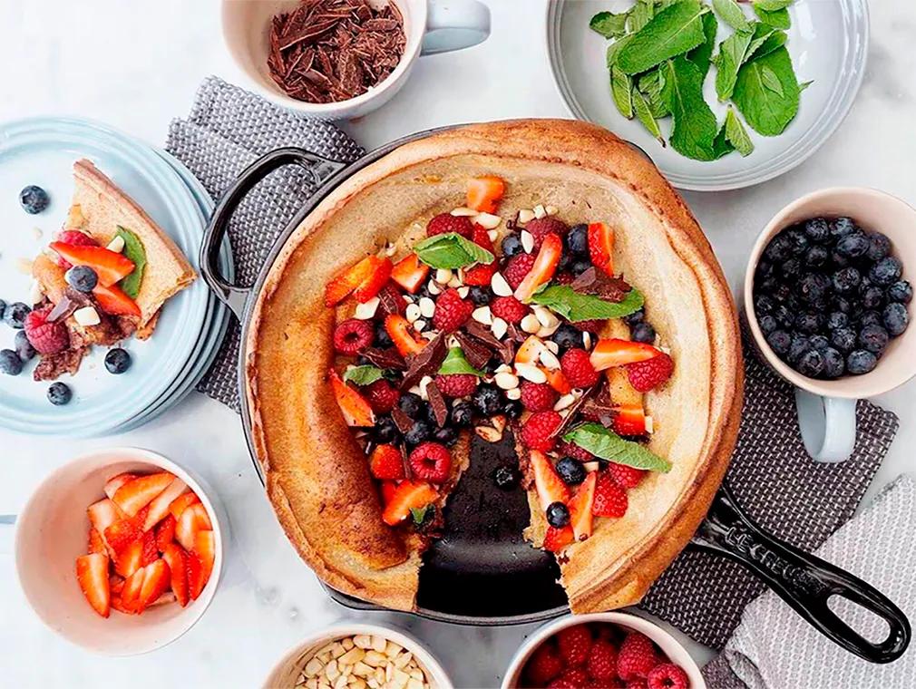 ”Dutch baby pancake” (ugnsbakad pannkaka)