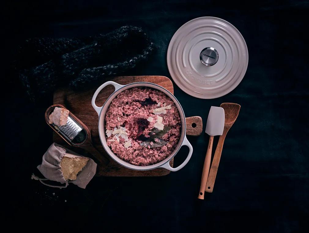 Risotto med rödvinsreduktion