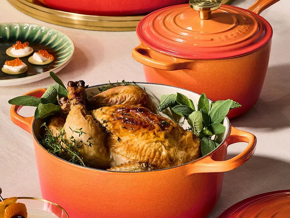 Kyckling bräserad i mousserande vin med örter
