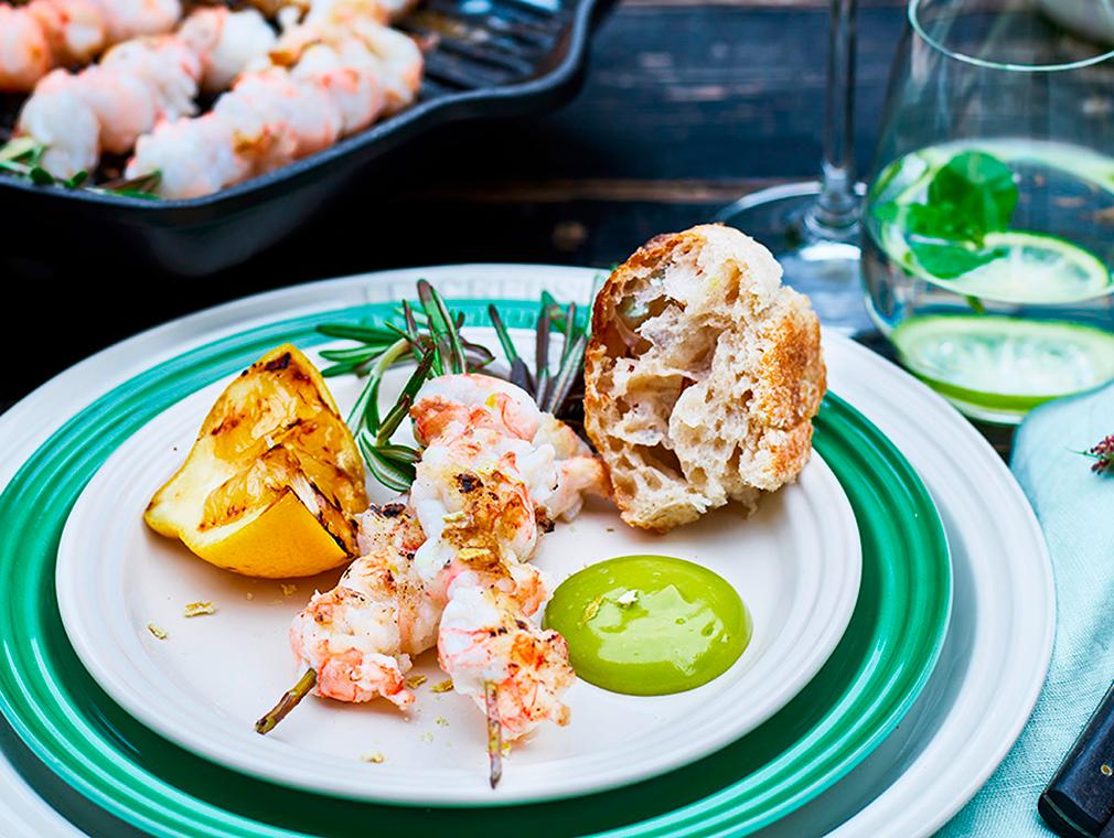 Grillad havskräfta med ramslöksmajonnäs