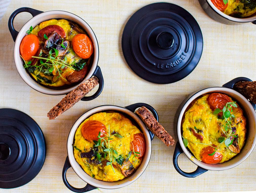 Frukostfrittatas (ugnsbakad omelett)