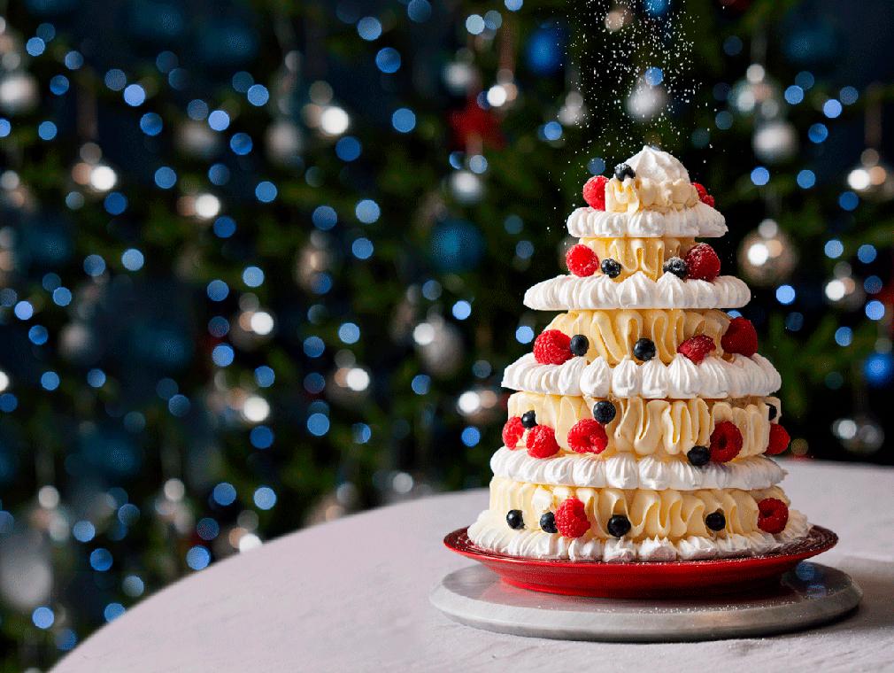 Eton mess-inspirerad julgranspavlova
