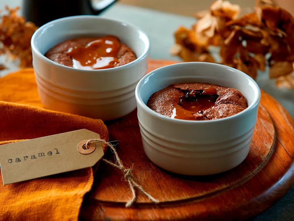 Chokladfondant med flytande salt karamell