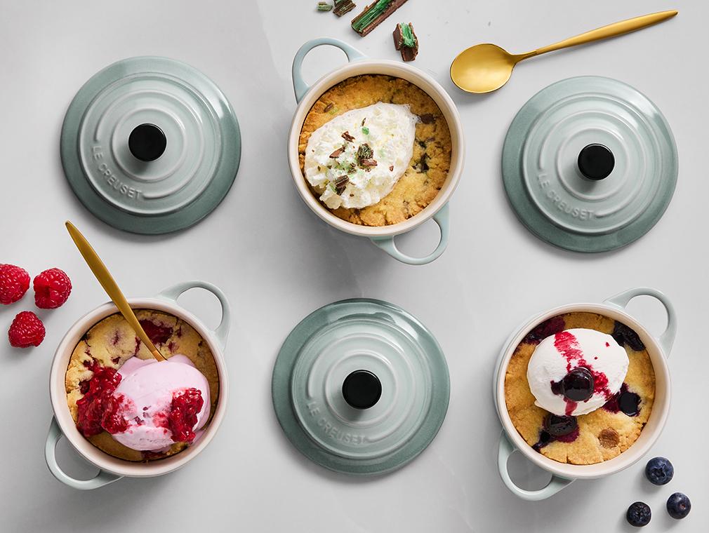 Cookies med glass i minigryta